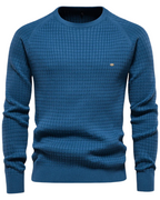 Men's Sweater With Grid Pattern