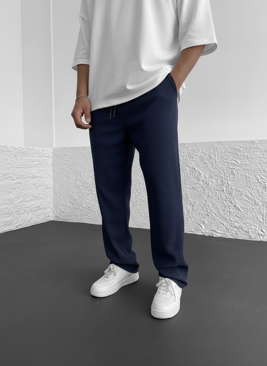 Ribbed Relaxed Fit Trousers