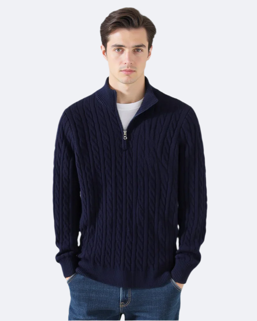 Zipped Cable Sweater