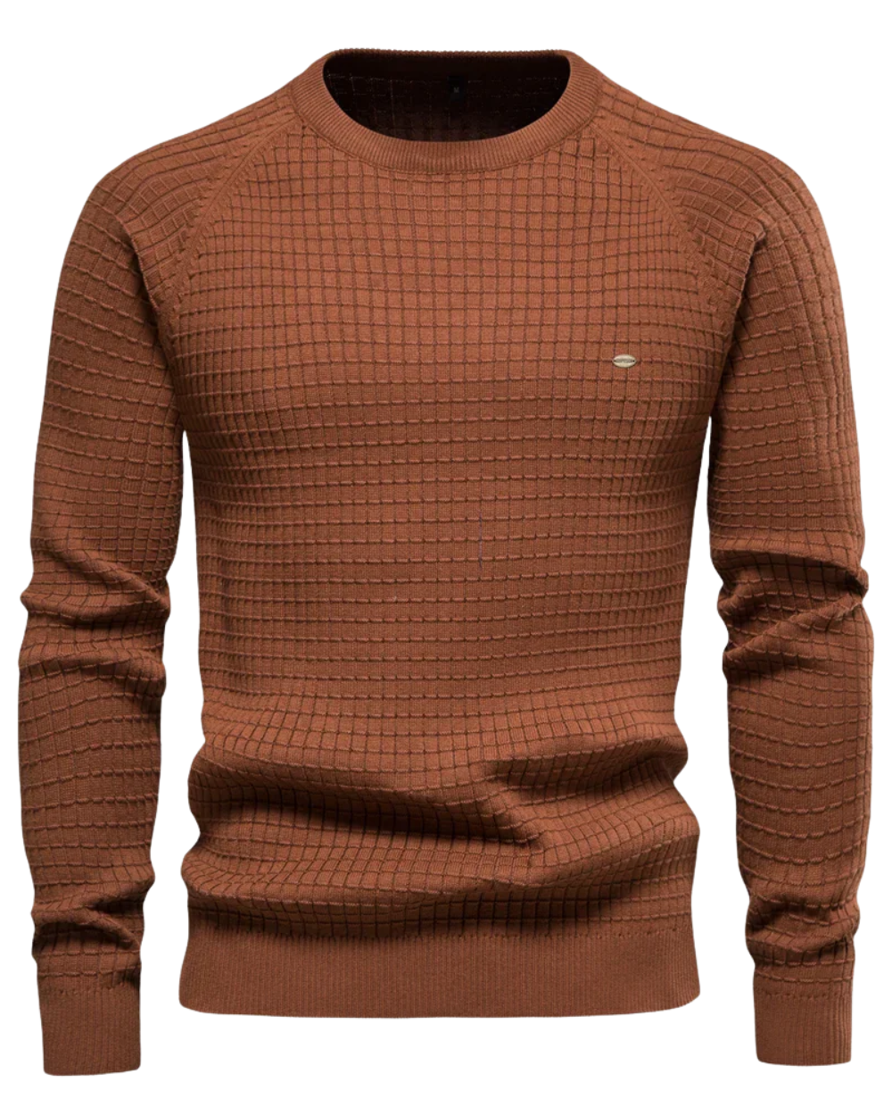 Men's Sweater With Grid Pattern
