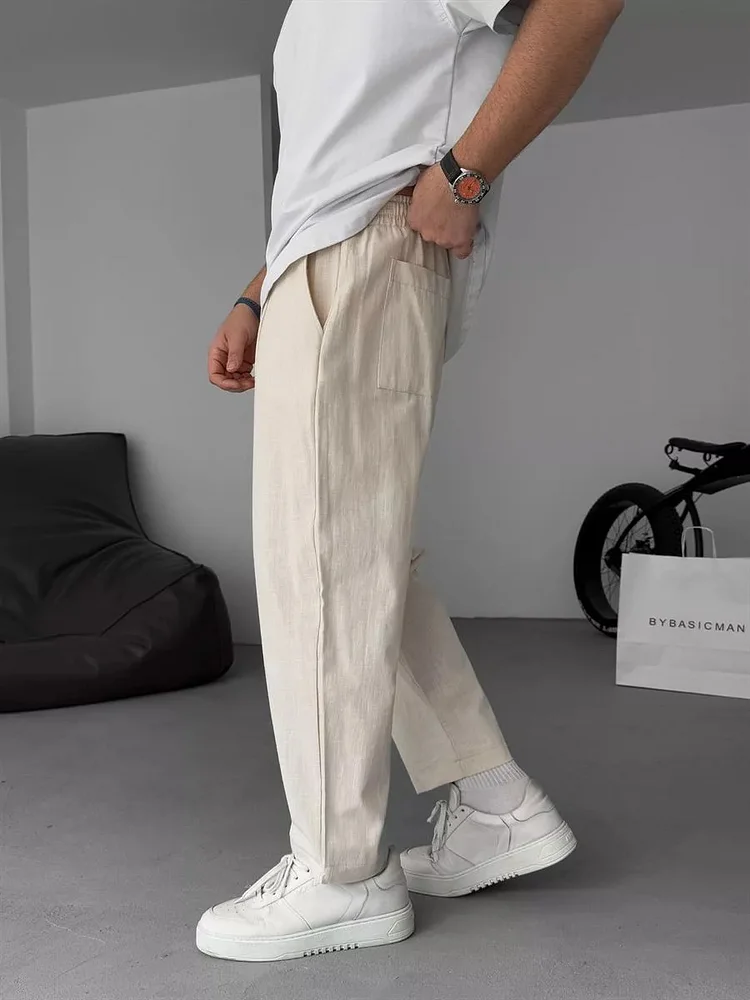 Straight-leg Linen Trousers