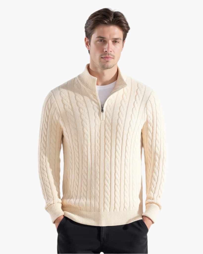 Zipped Cable Sweater