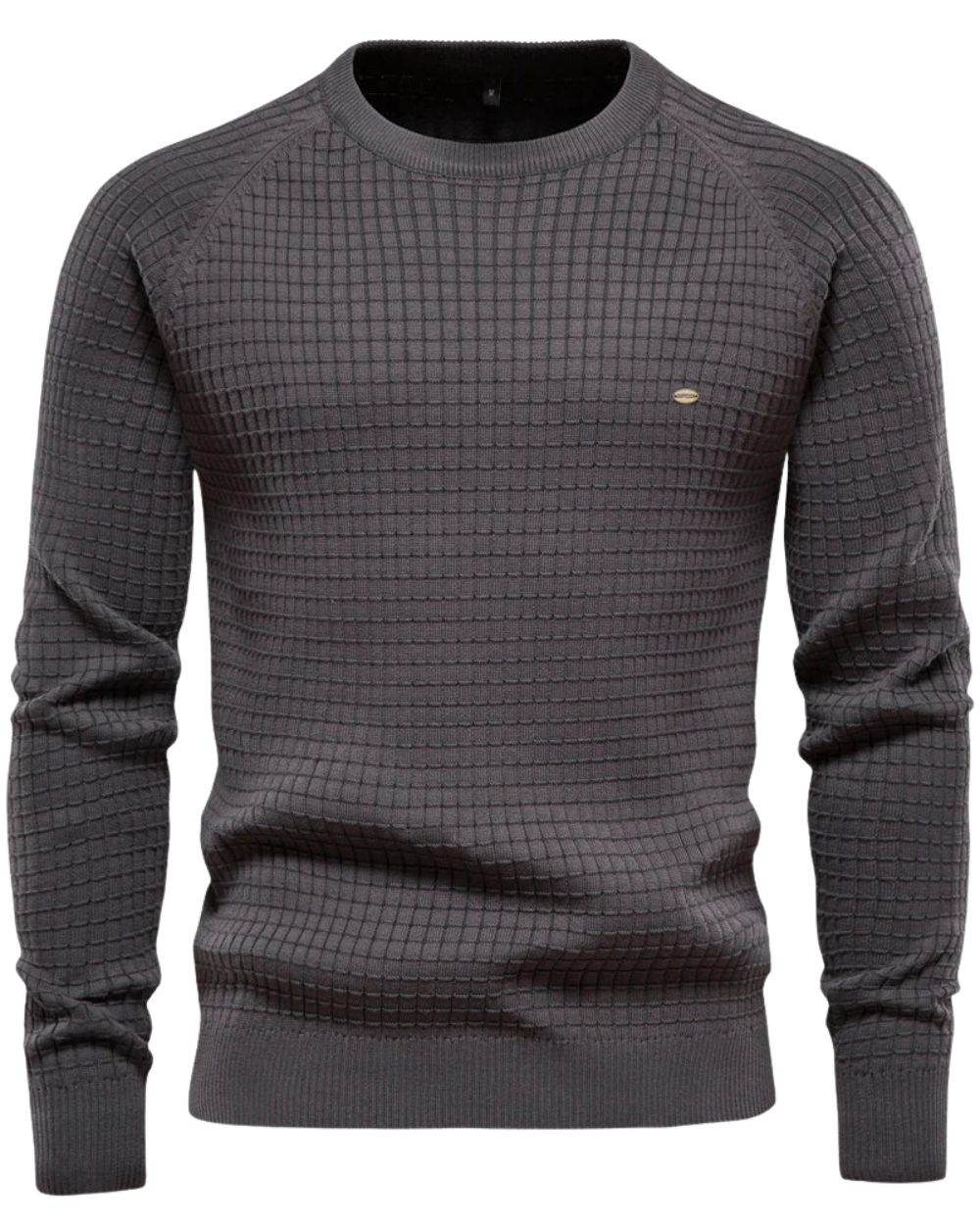 Men's Sweater With Grid Pattern