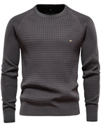 Men's Sweater With Grid Pattern