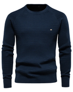 Men's Sweater With Grid Pattern