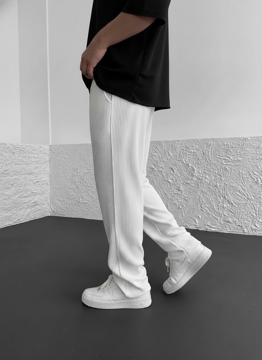 Ribbed Relaxed Fit Trousers