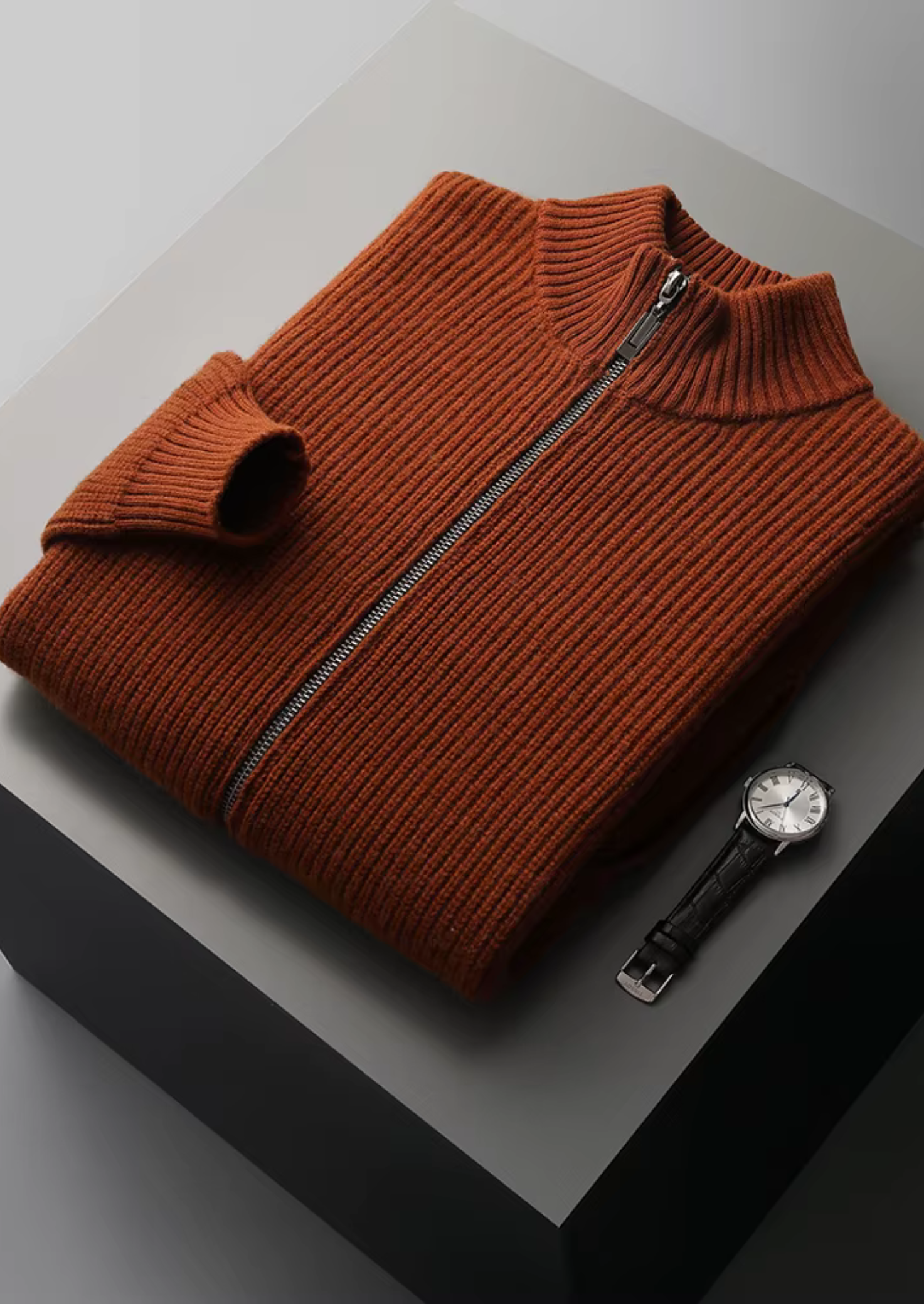 Merino Wool Ribbed Cardigan