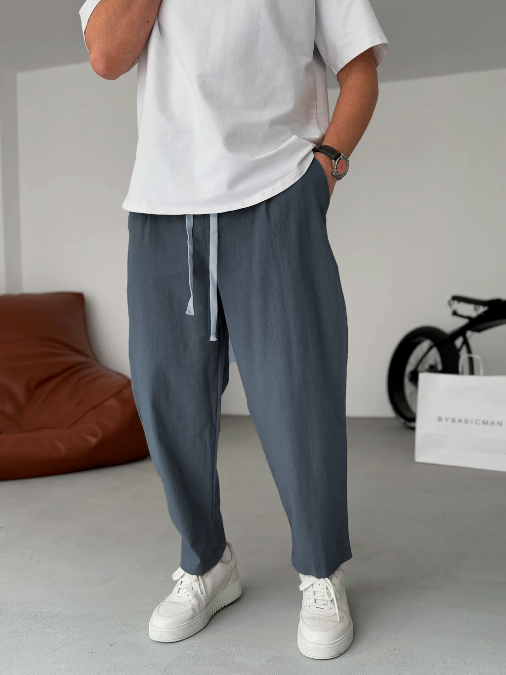 Straight-leg Linen Trousers