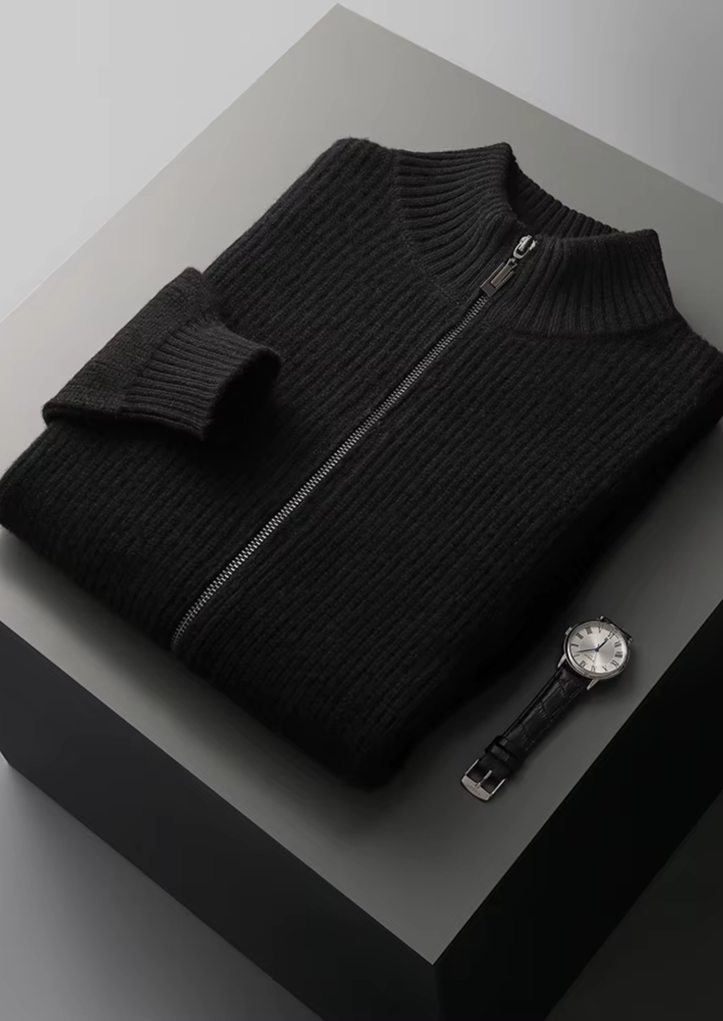 Merino Wool Ribbed Cardigan