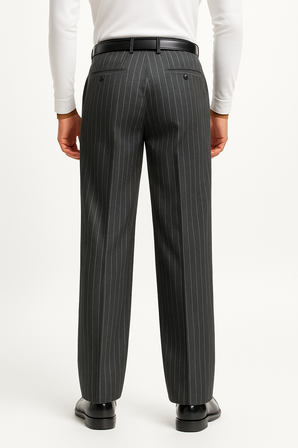 Pinstripe Pleated Trousers
