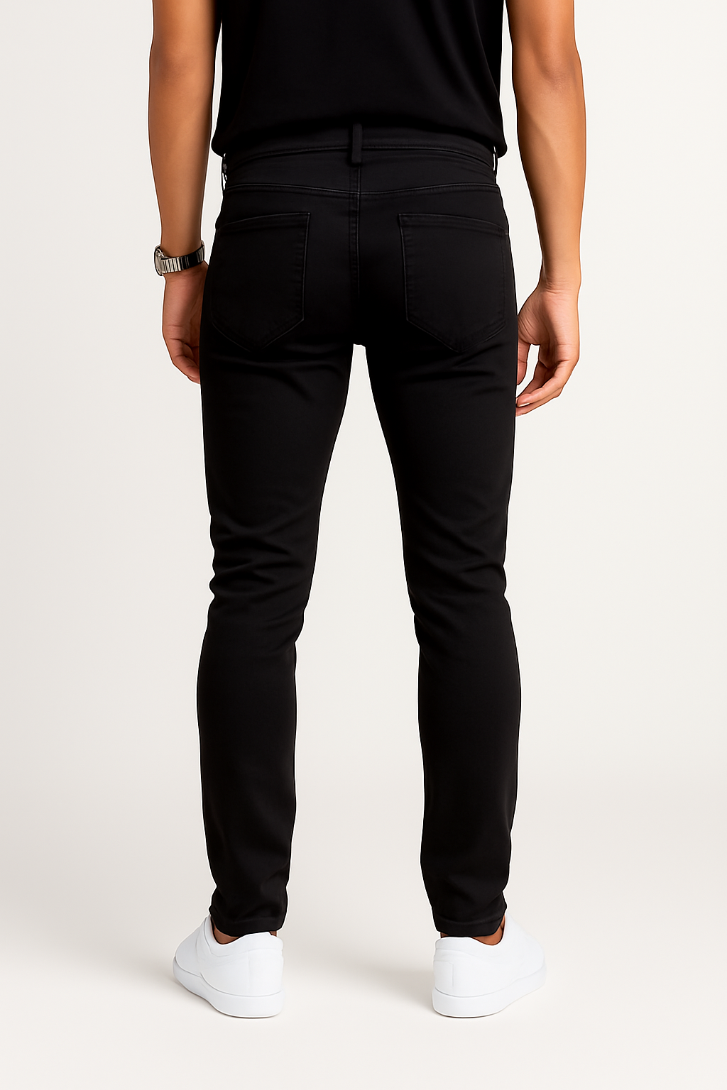 Slim-Fit Casual Solid Pants