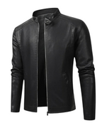 Elegant leather biker jacket for men