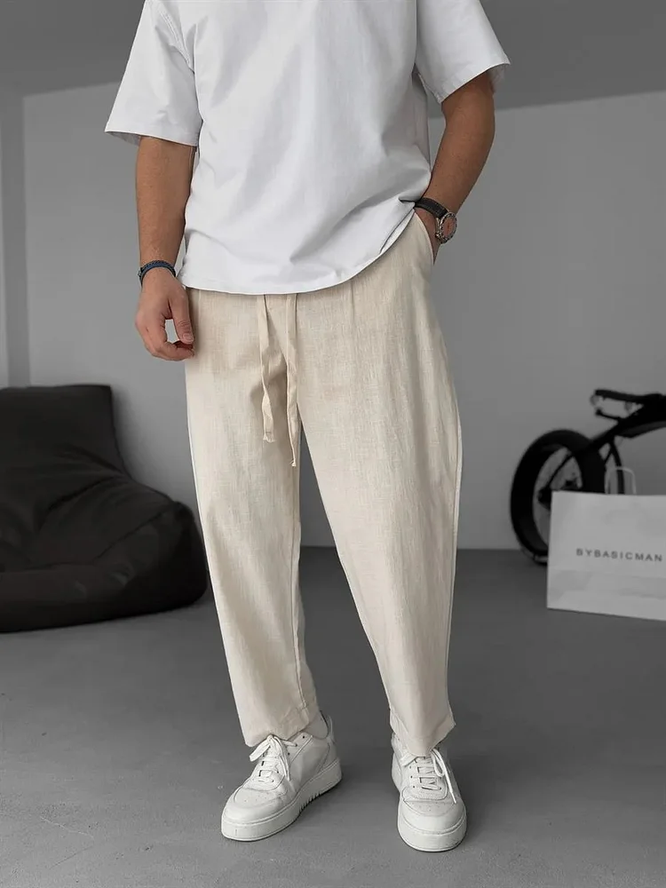 Straight-leg Linen Trousers