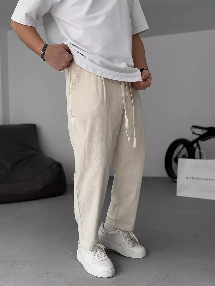 Straight-leg Linen Trousers