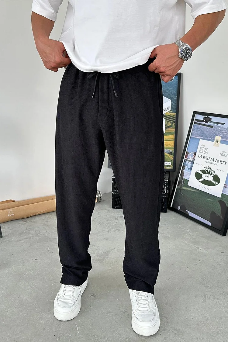 Relaxed Rib Texture Pants
