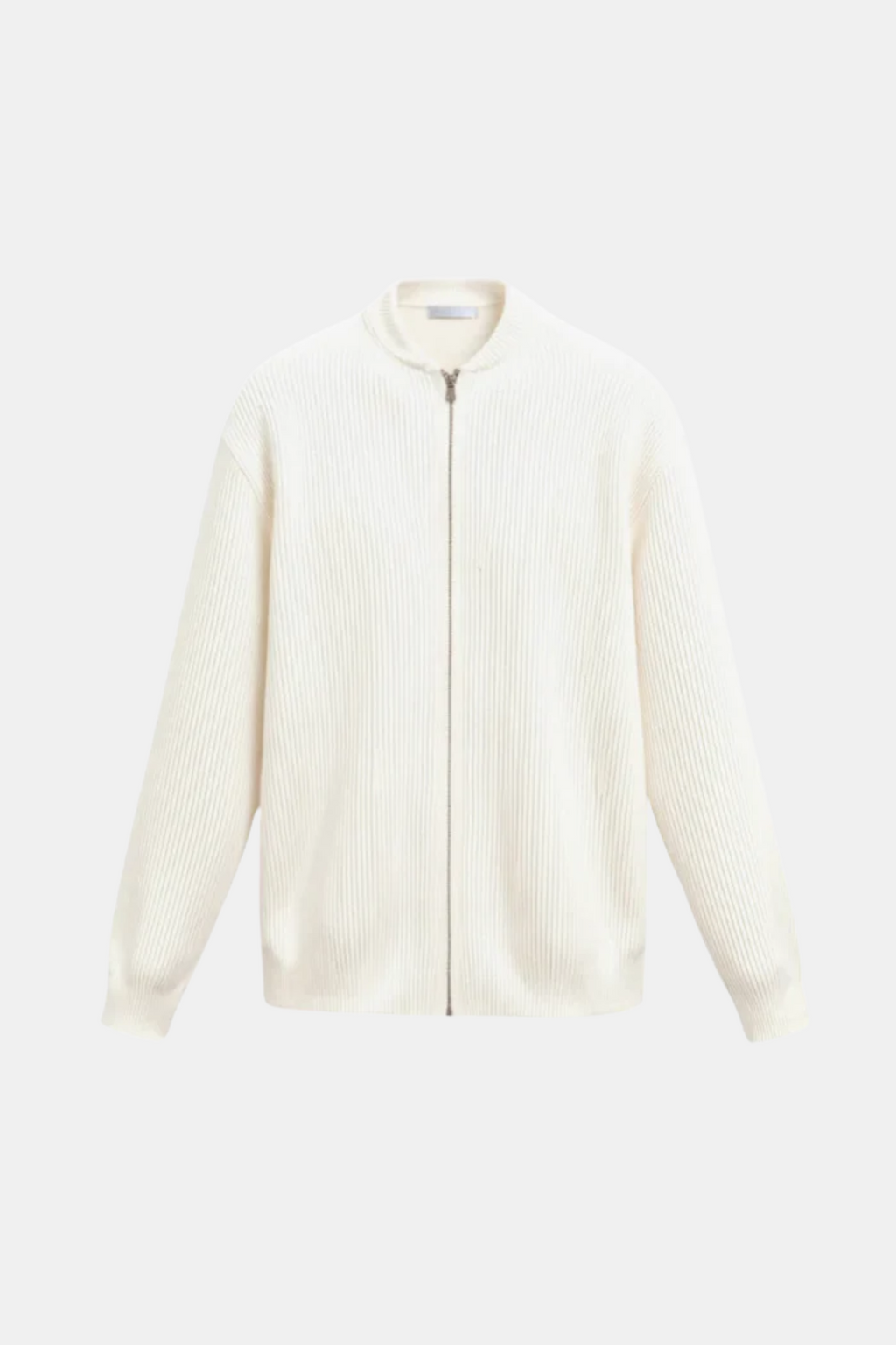 Solid Knitted Crew Neck Cardigan