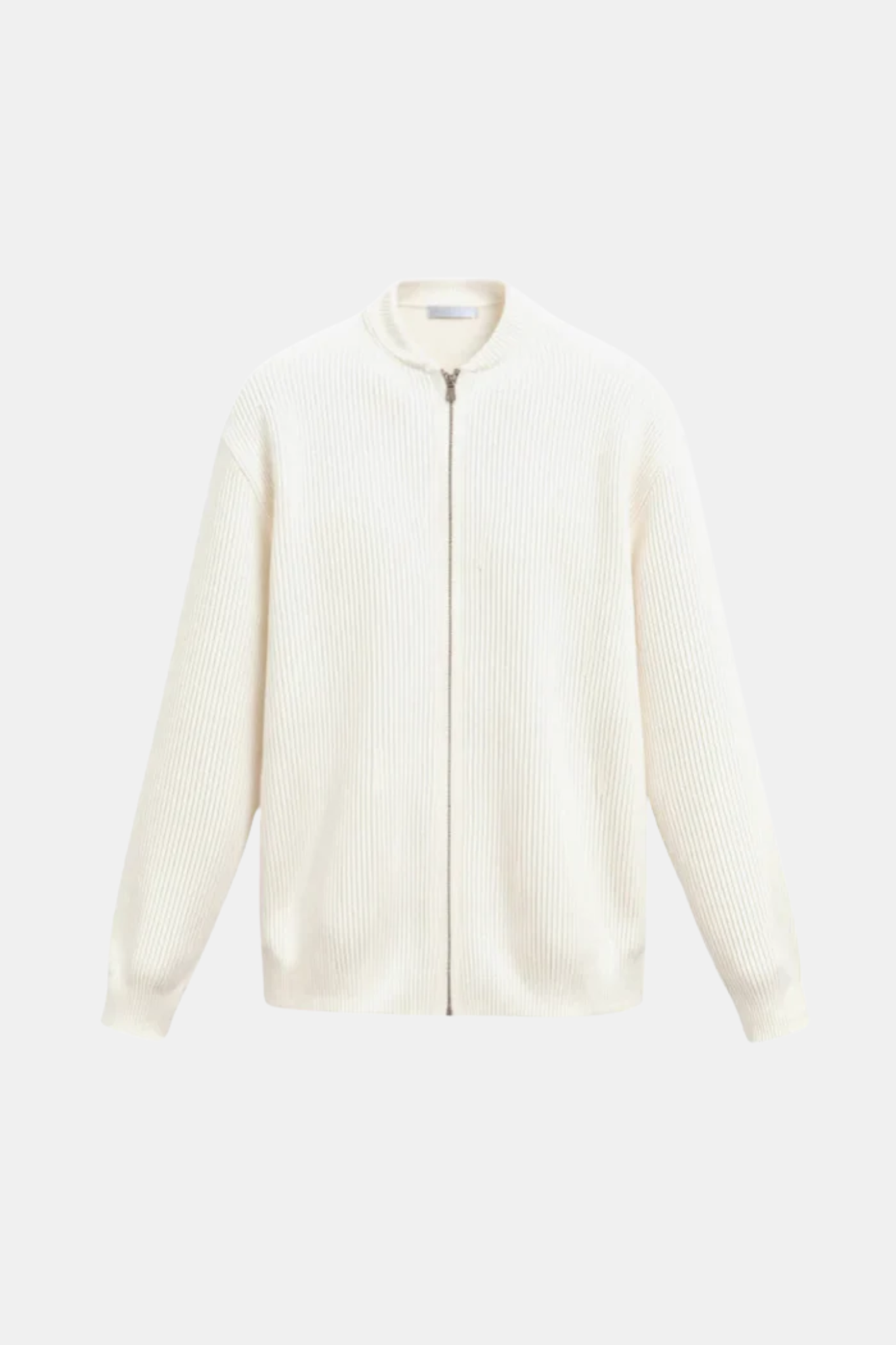 Solid Knitted Crew Neck Cardigan