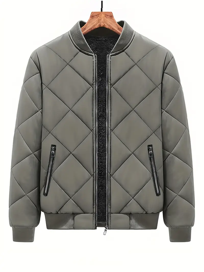 Diamond Quilted Bomber Jacket