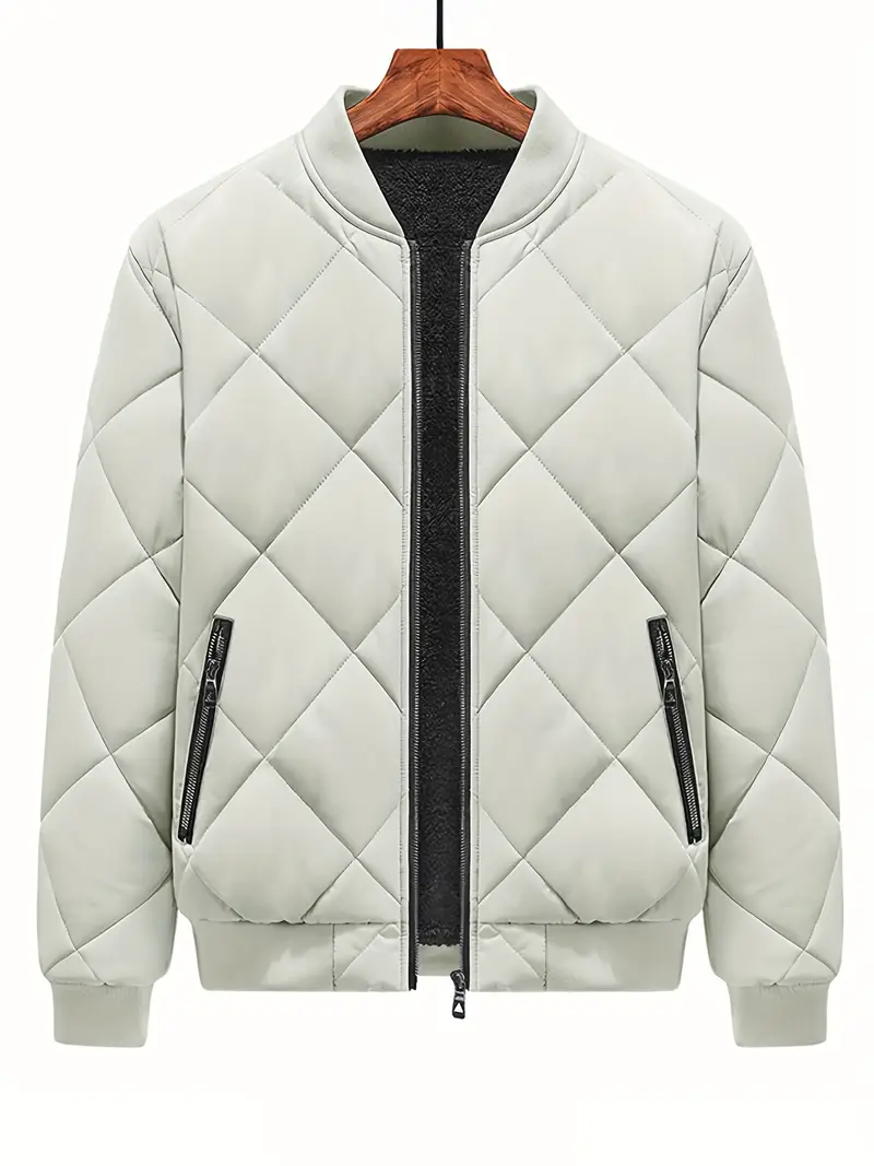 Diamond Quilted Bomber Jacket