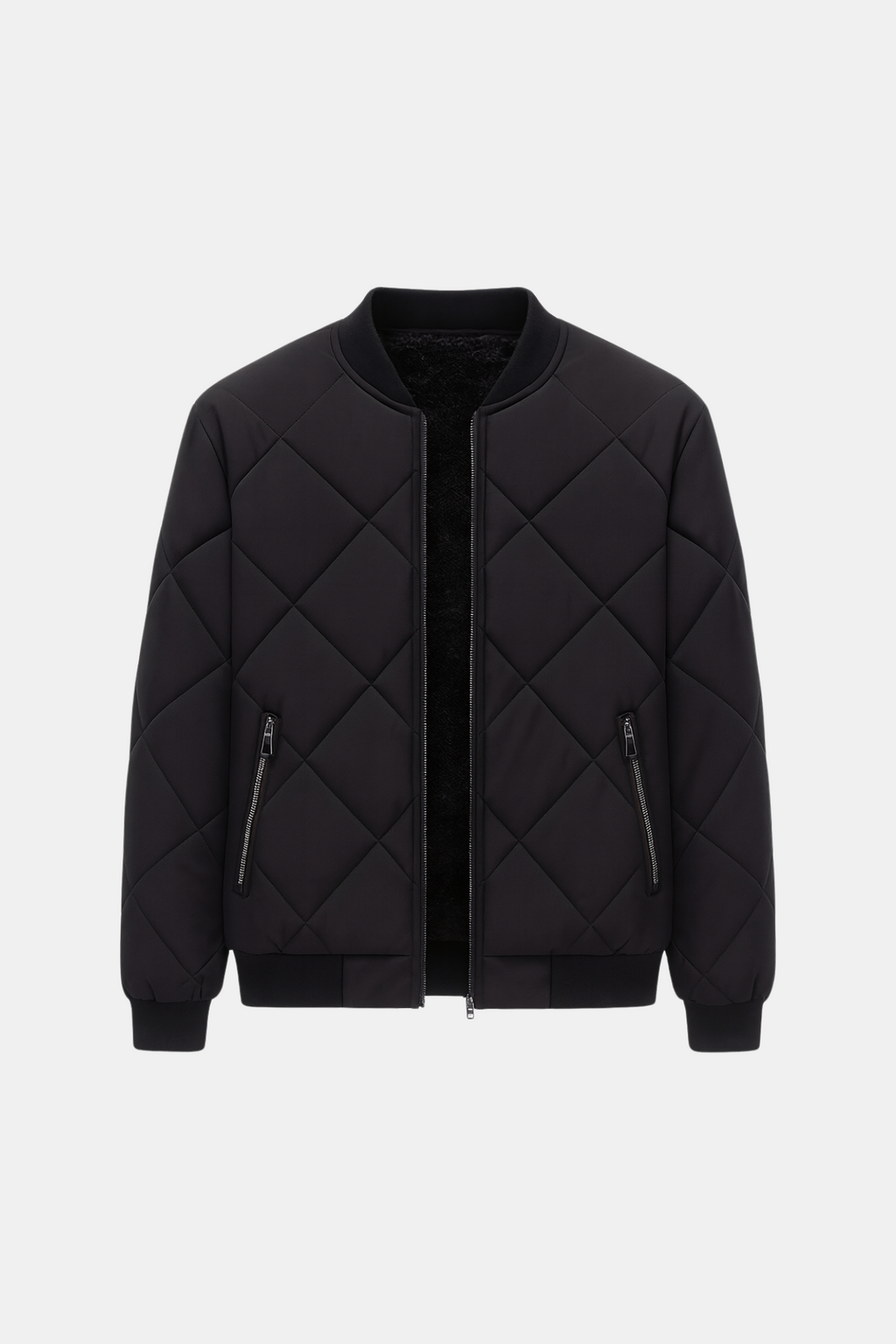 Diamond Quilted Bomber Jacket
