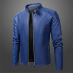 Elegant leather biker jacket for men