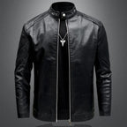 Elegant leather biker jacket for men